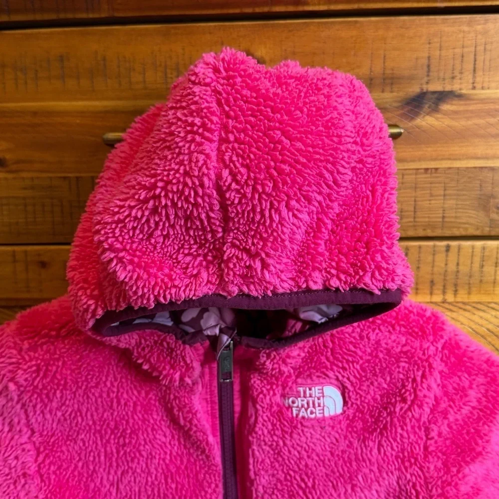 The North Face Girls Reversible Floral Hooded Puffer Jacket